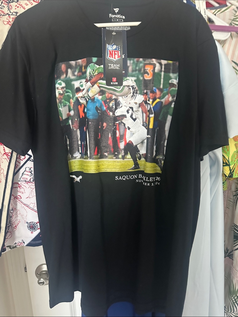 Fanatics Black Saquon Barkley NFL Action Graphic Short Sleeve Tee